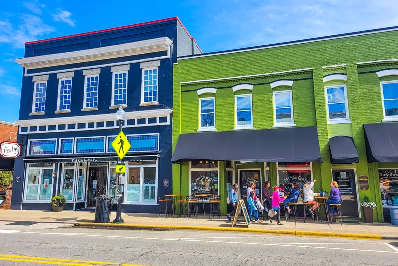 Downtown Apex NC historic streetscape