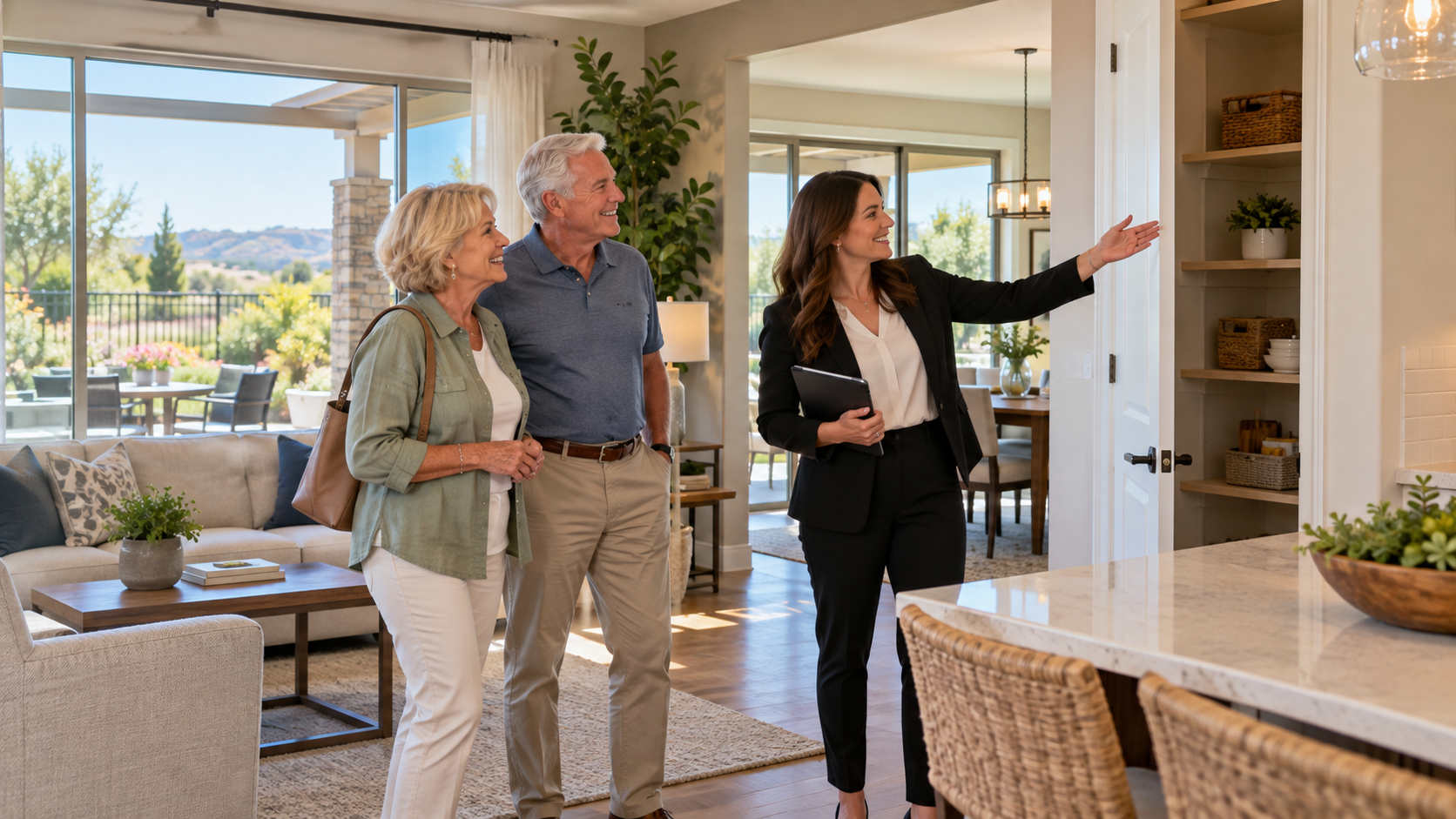 The resort-style lifestyle of a Northern California 55+ community, with landscaped grounds and homes designed for relaxed daily living