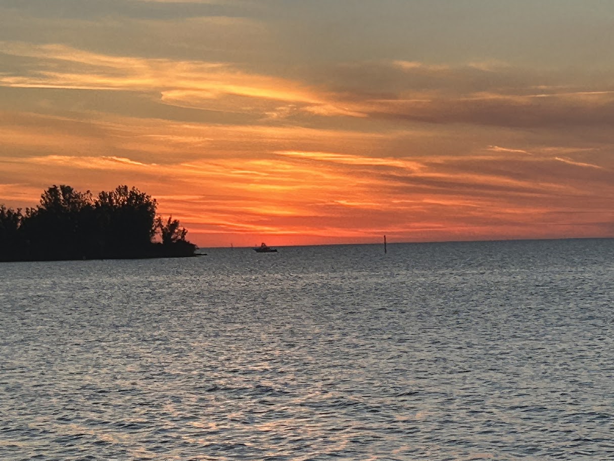 Sunset over Hudson FL waterfront on the Gulf of Mexico