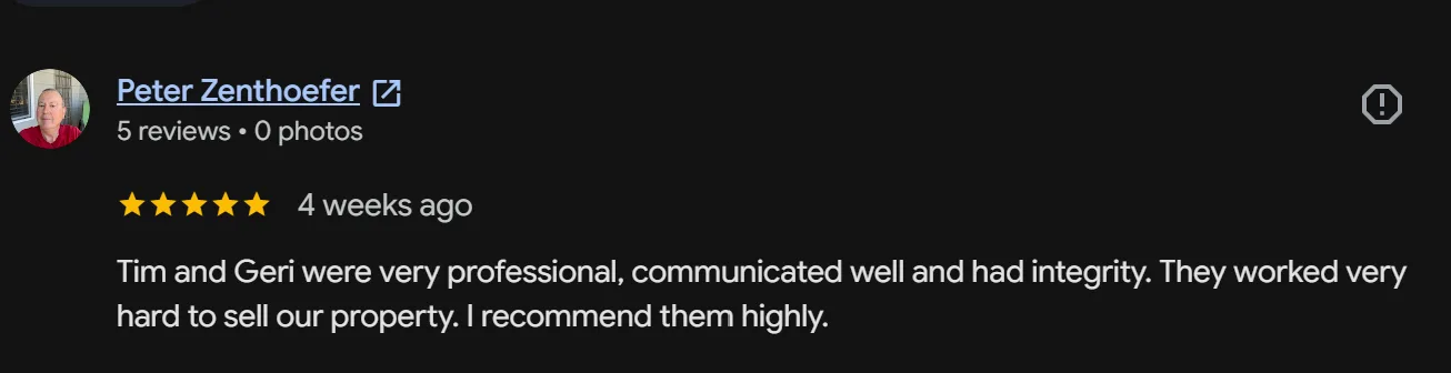 Google review screenshot from a client of the Penner Group