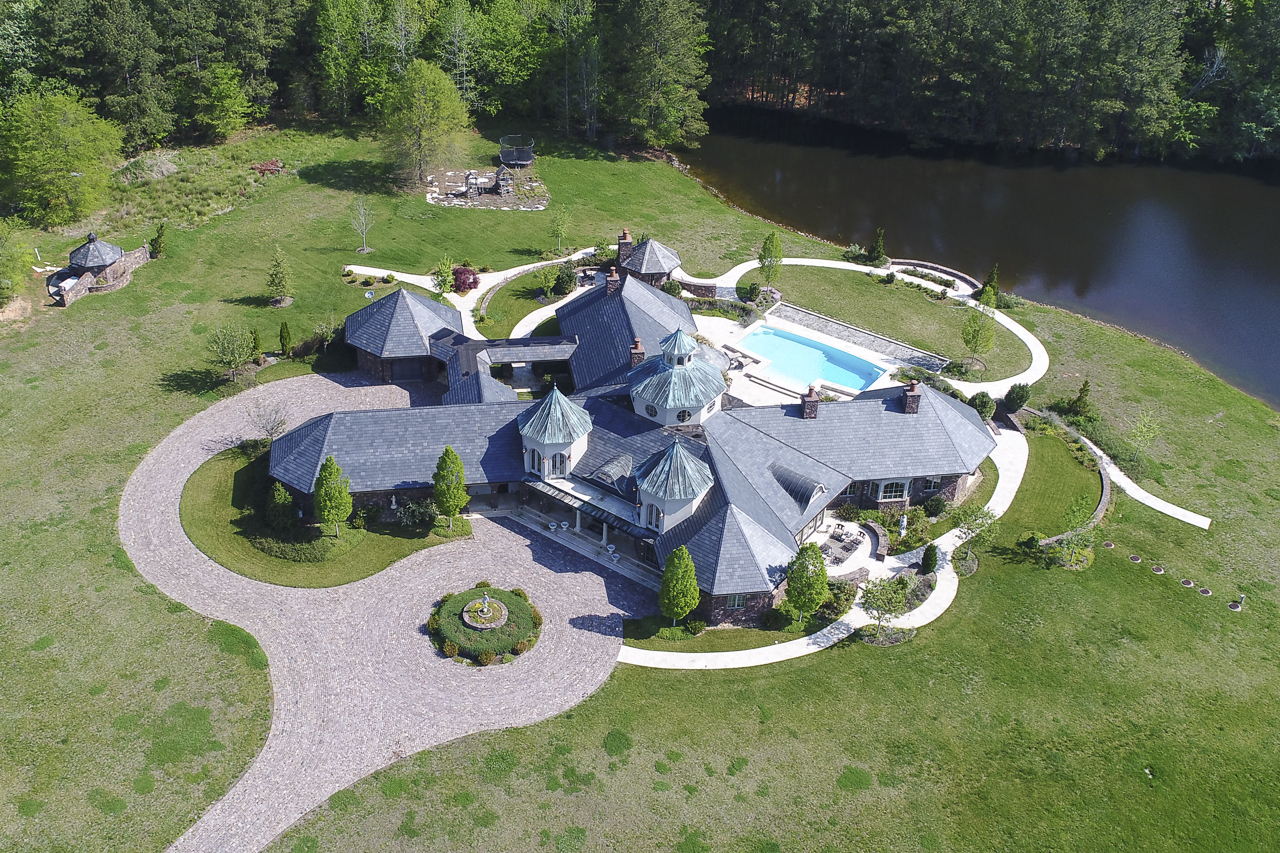 Drone aerial photography capture of a property from above