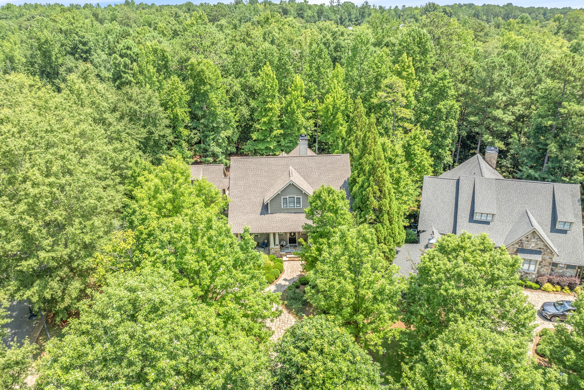 Aerial front view of the property