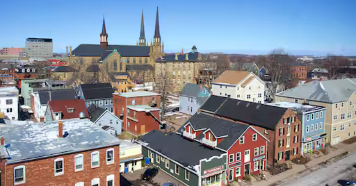 Downtown Charlottetown streetscape with historic architecture and vibrant character