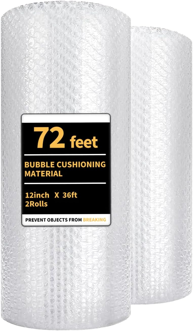 Bubble Cushioning Wrap 2 Pack 12 Inch x 72 ft