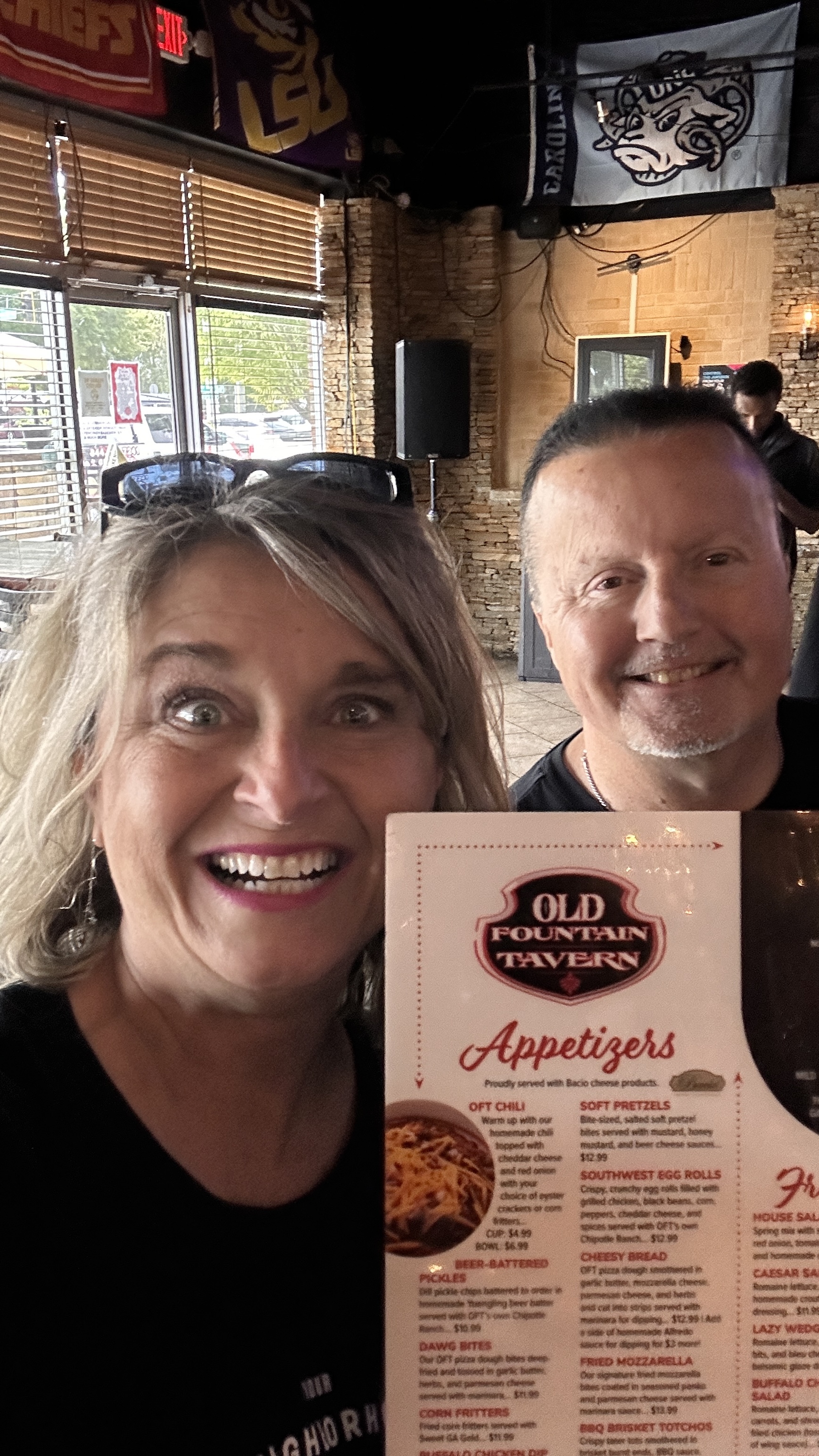 Lisa and Tim enjoying a night out inside Old Fountain Tavern in Dacula Georgia