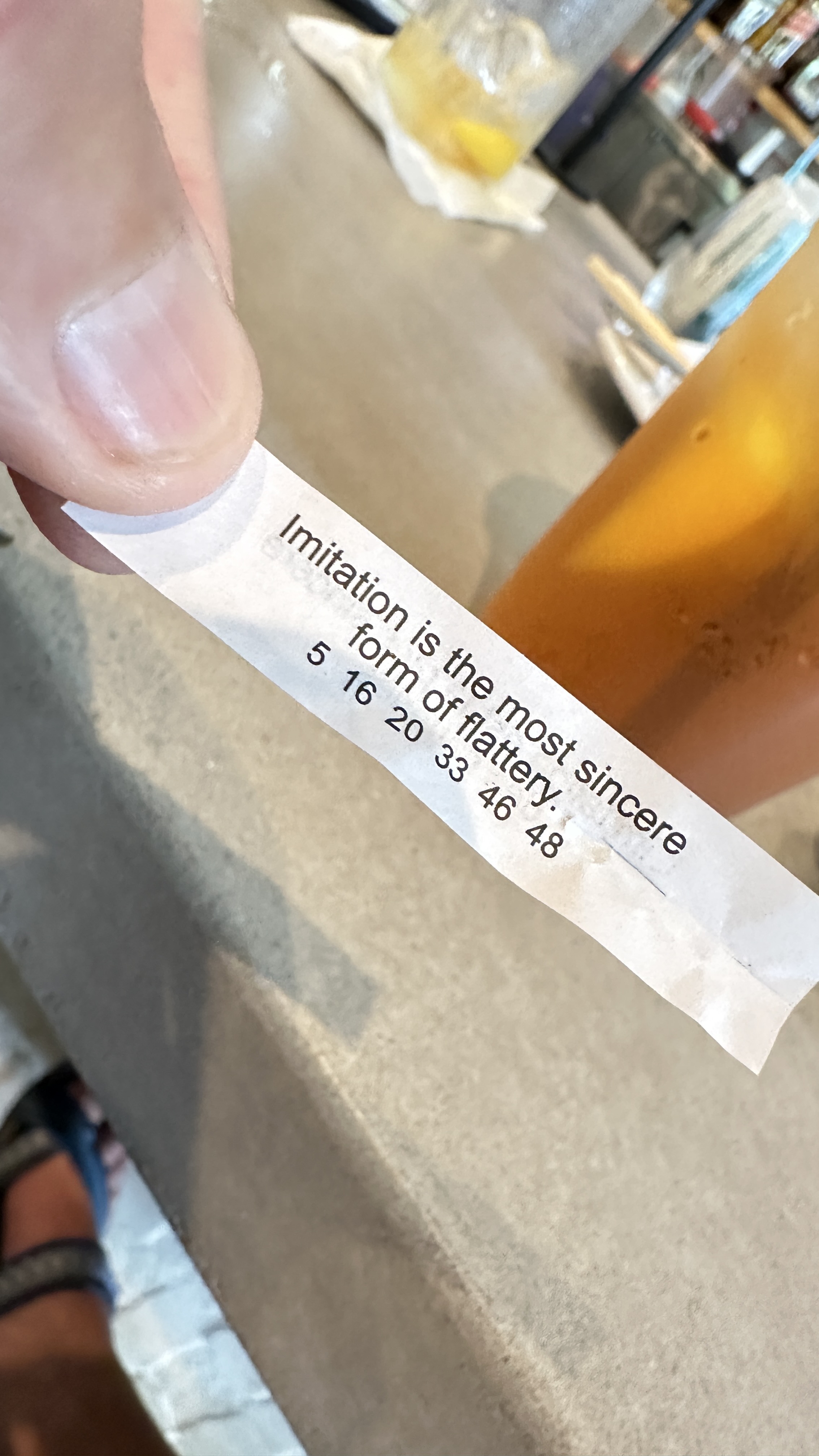 Fortune cookie slip from Taqueria Tsunami in downtown Gainesville Georgia