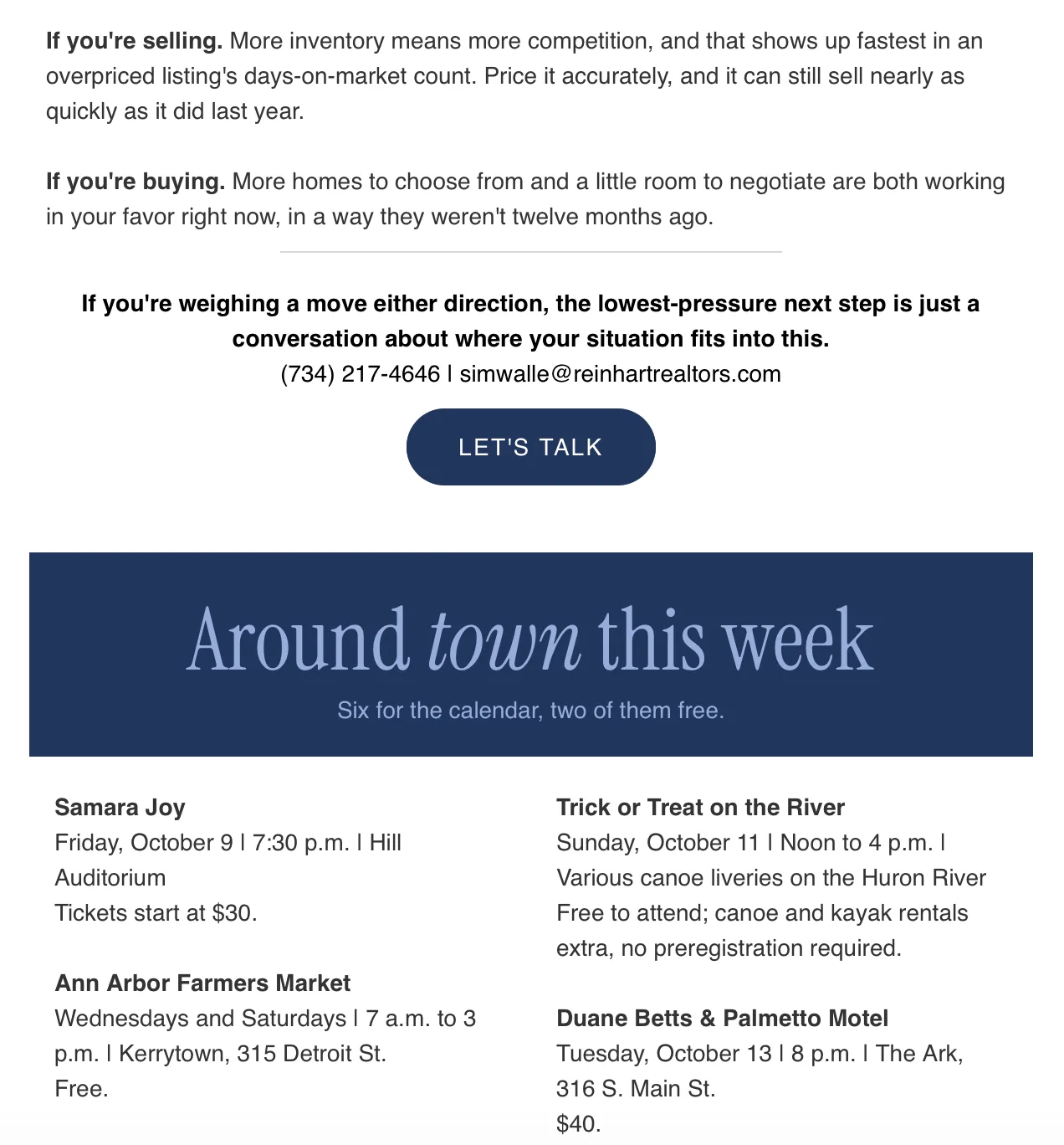 September market recap numbers from The Ann Arbor Edit