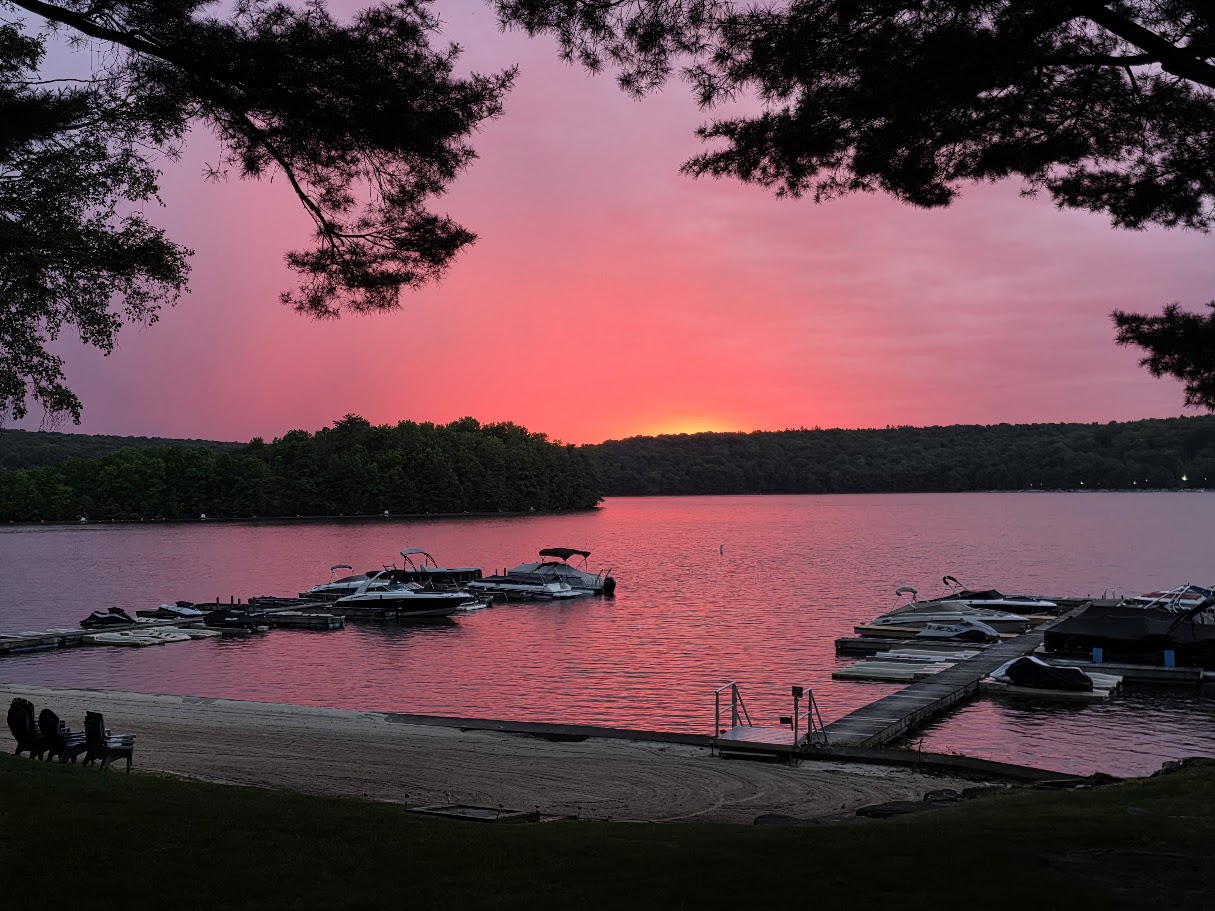 Promised Land State Park hiking trail near Lake Wallenpaupack