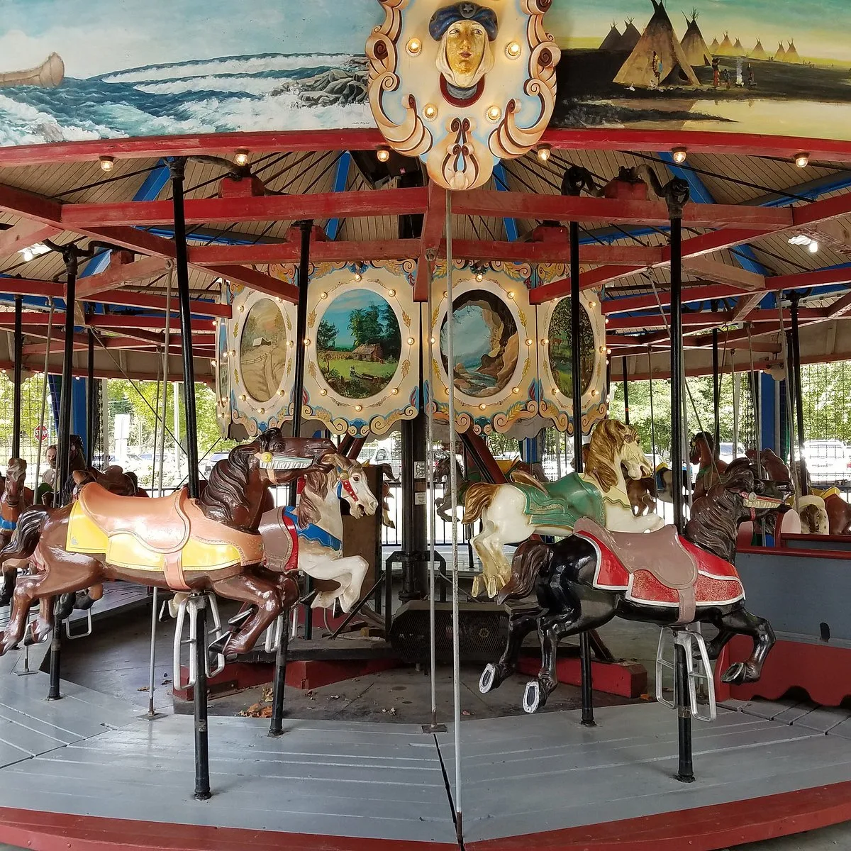 Forest Park in Noblesville with the historic Little Beauty carousel, aquatic center, and golf course