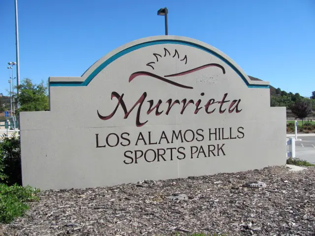 Los Alamos Hills Sports Park Sign in Murrieta