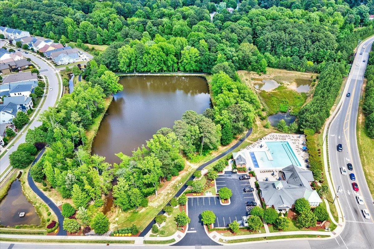 Pond and pool view in The Villages of Apex, Apex NC