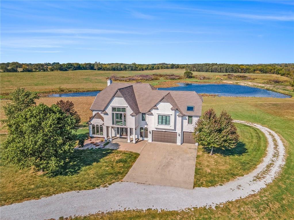 Aerial view of house and surroundings