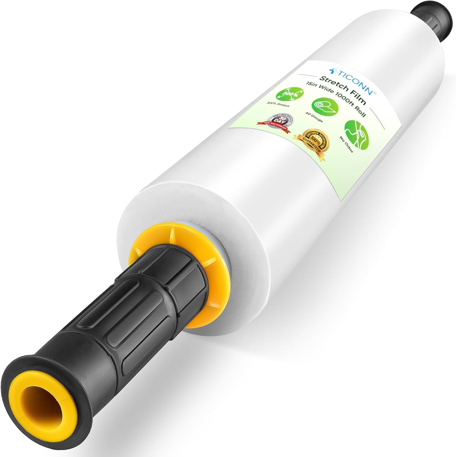 TICONN Stretch Wrap Roll, 15 in x 1000 ft Plastic Wrap for Moving Furniture