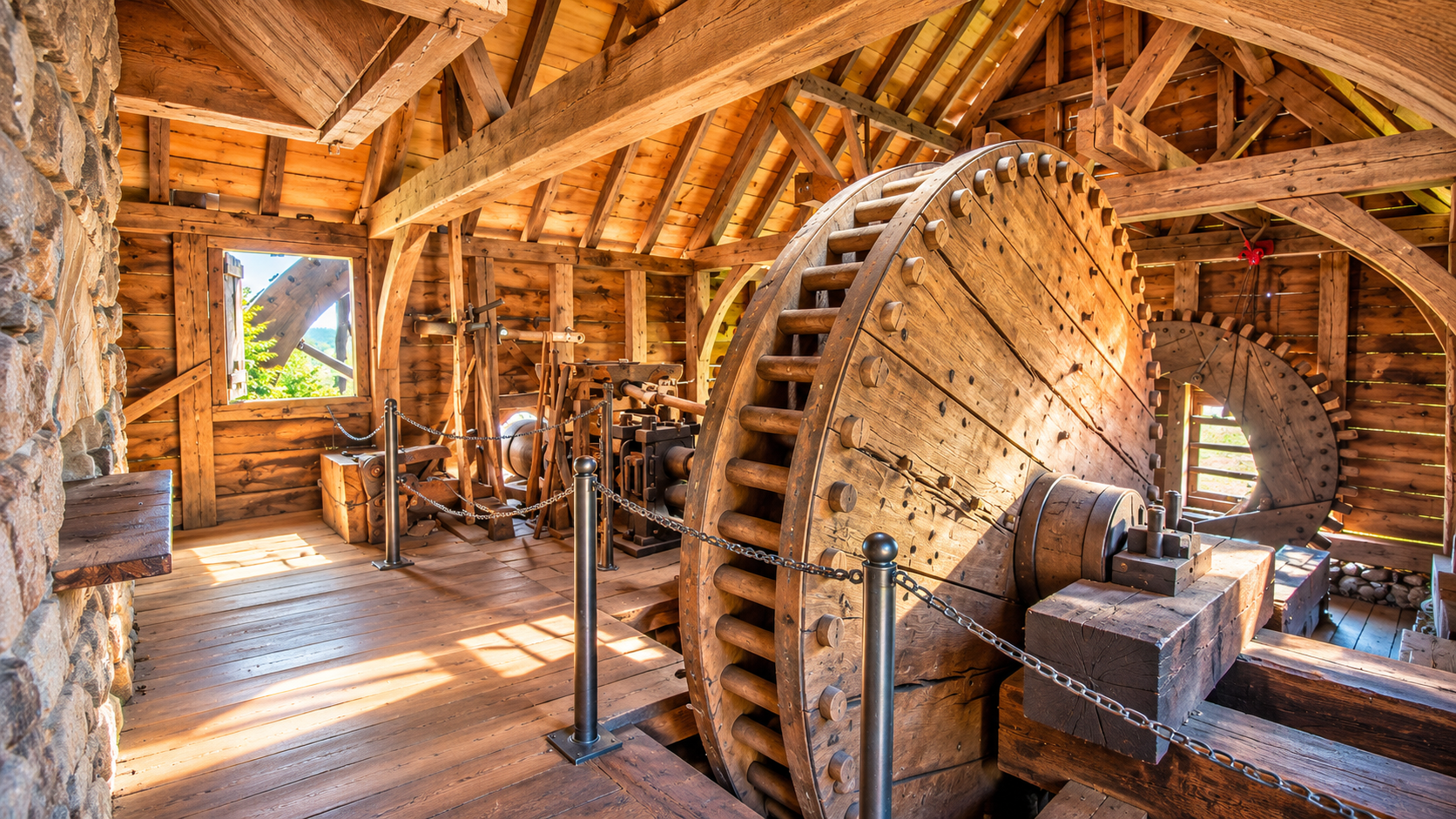 The reconstructed forge at the Saugus Iron Works National Historic Site in Saugus, Massachusetts