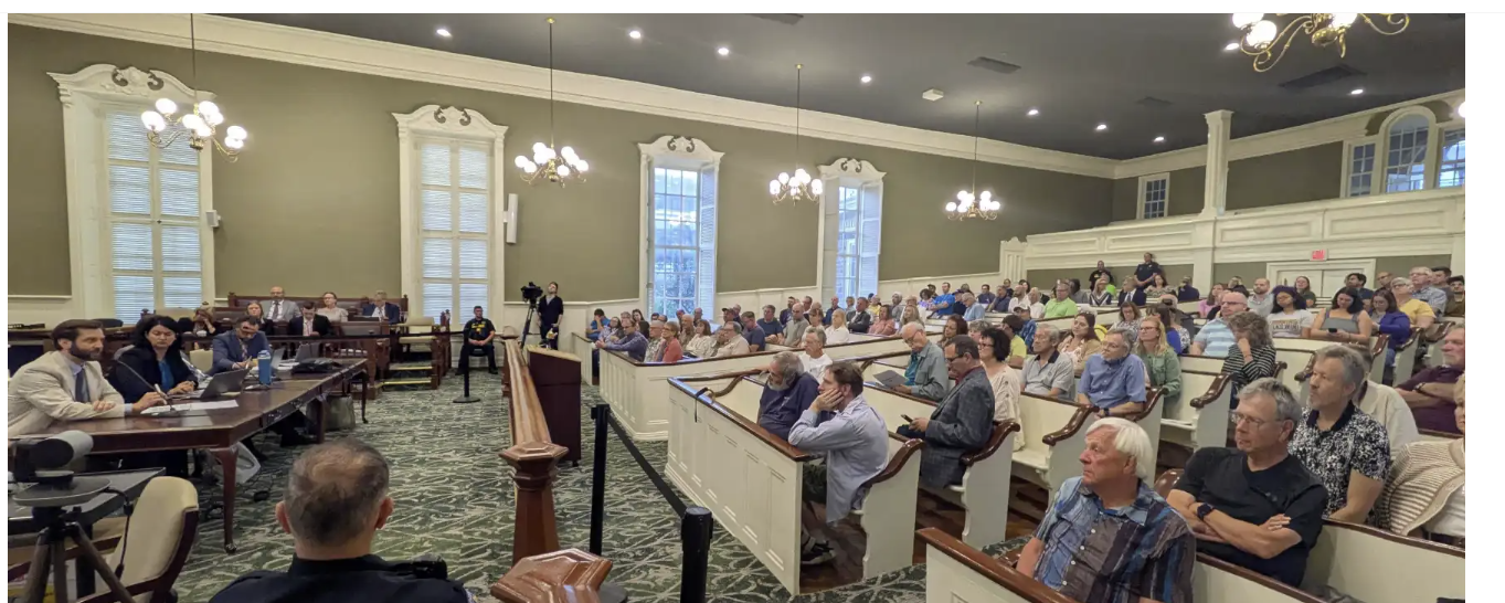Historic Lehigh County Courthouse during the public hearing on the proposed intangible personal property tax