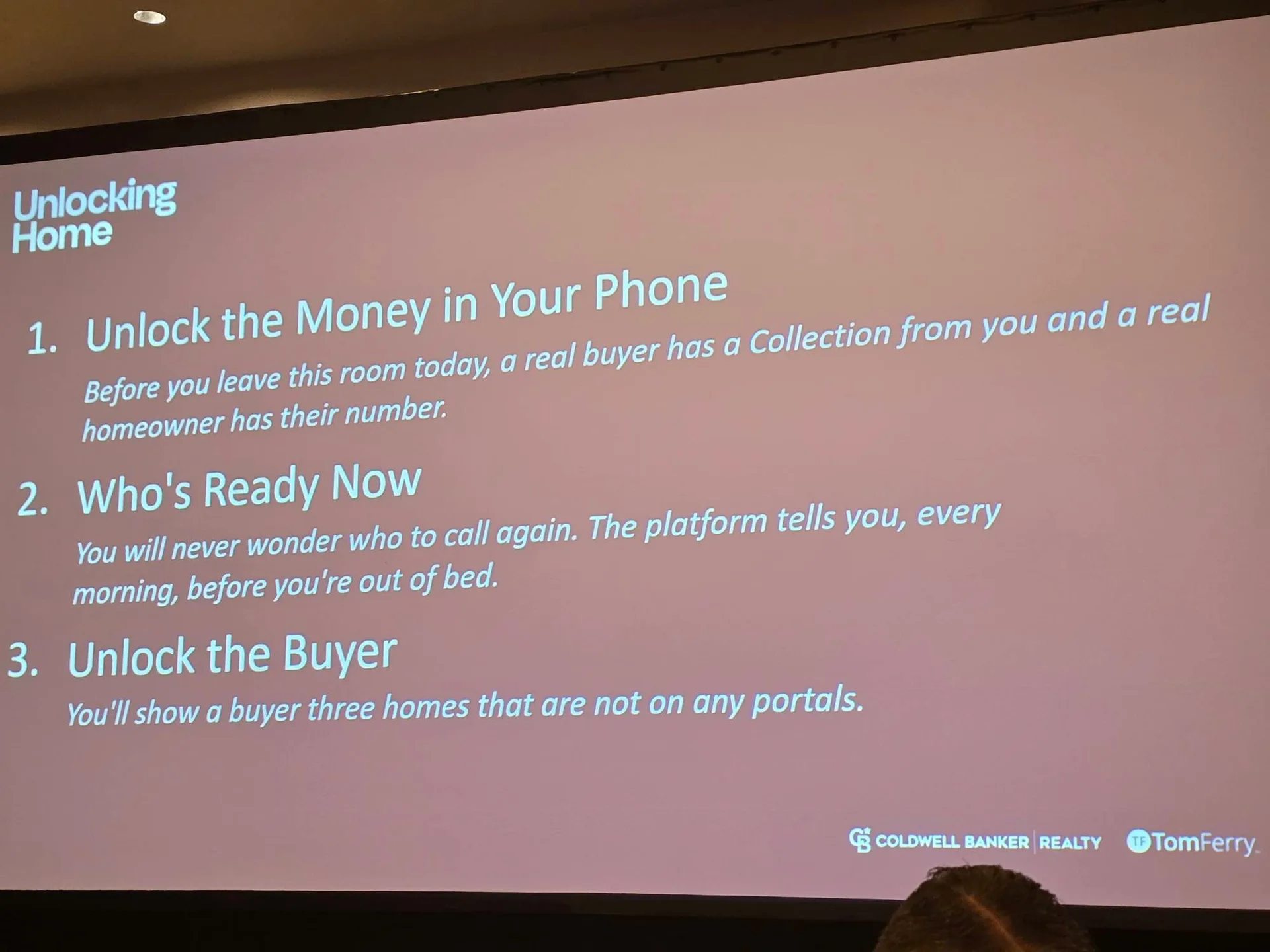 Photo from the Unlocking Home training with Coldwell Banker and Tom Ferry