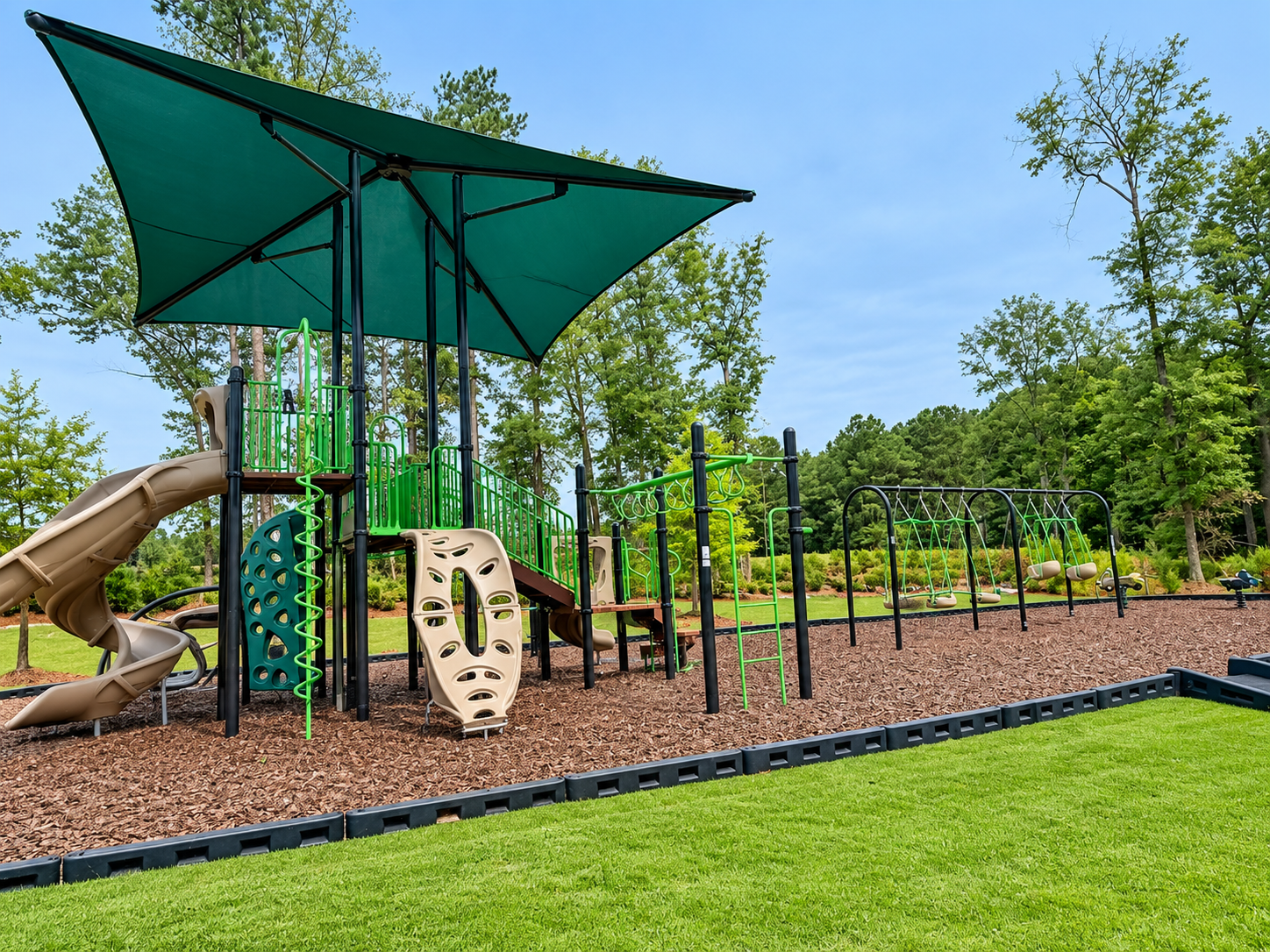 Green canopy playground in Cannongate, Auburn, Alabama