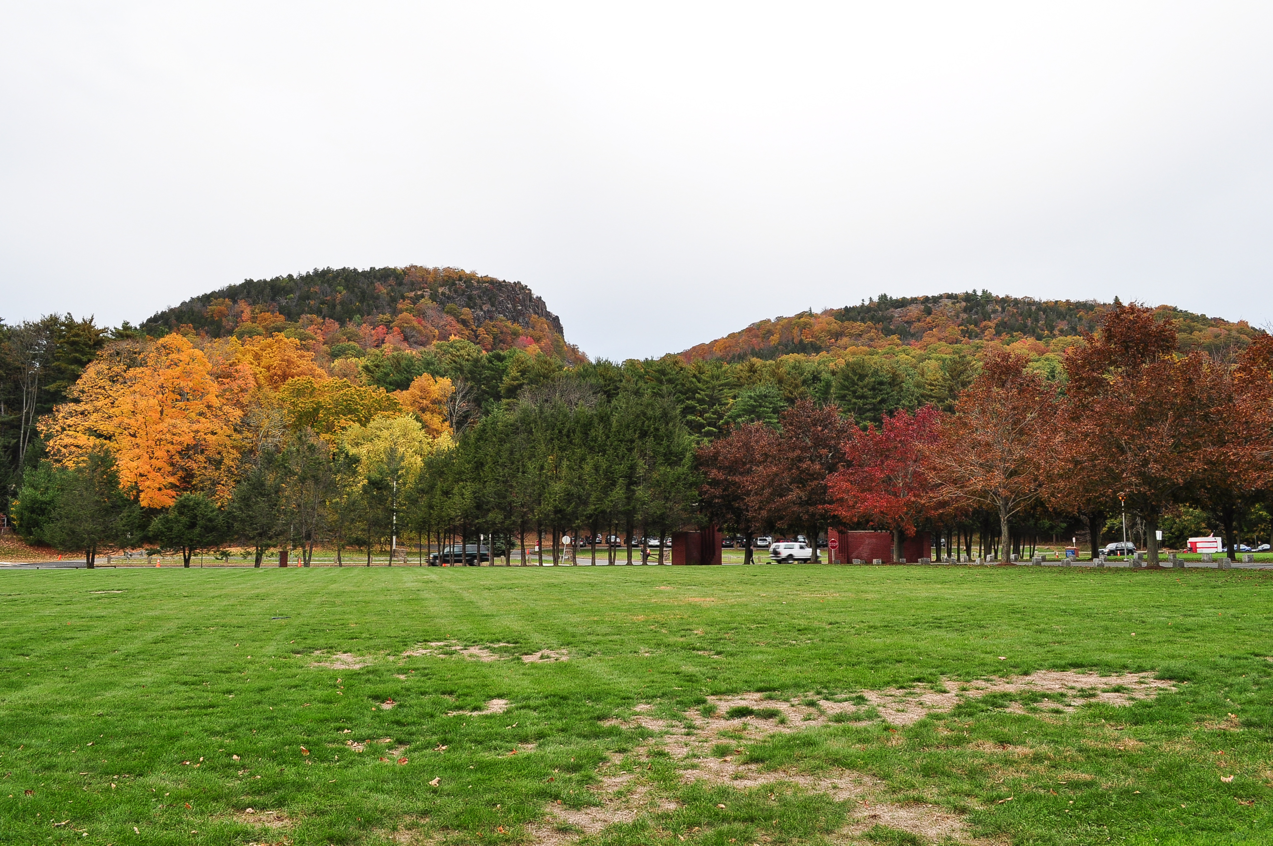 Connecticut autumn landscape with colorful fall foliage