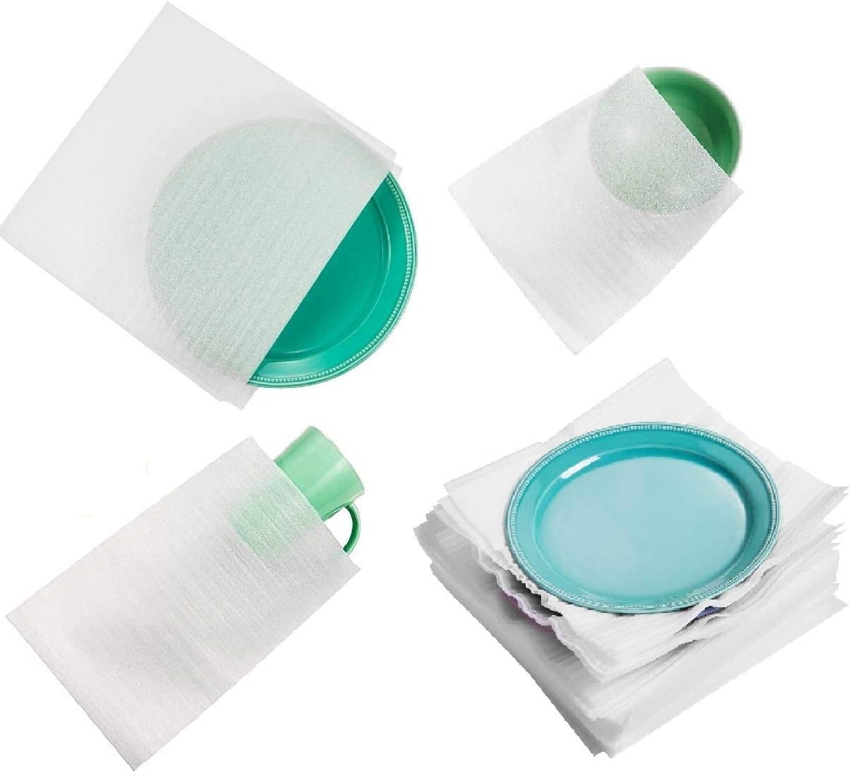 100 Thickened Packaging Foam Pouches Sheets, Cushioning Foam for Moving Supplies, Dish Packing Supplies for Moving, Bubble Wrap Alternative