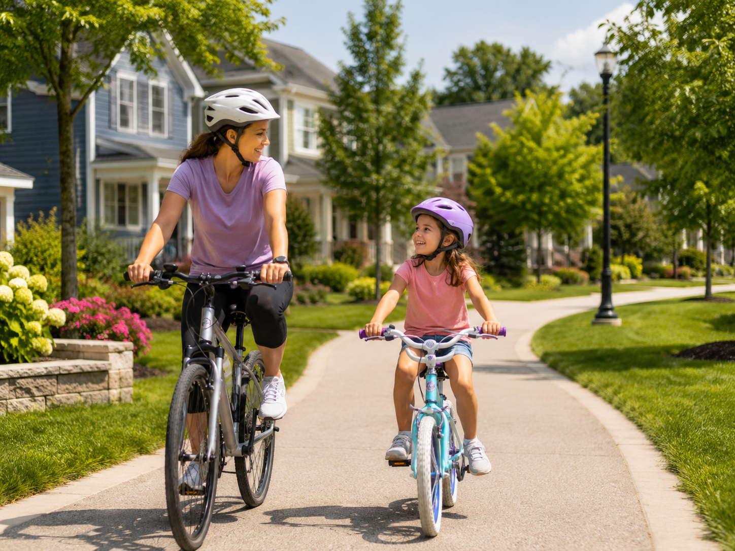 A biking trail through Greer Ranch neighborhood in Murrieta California