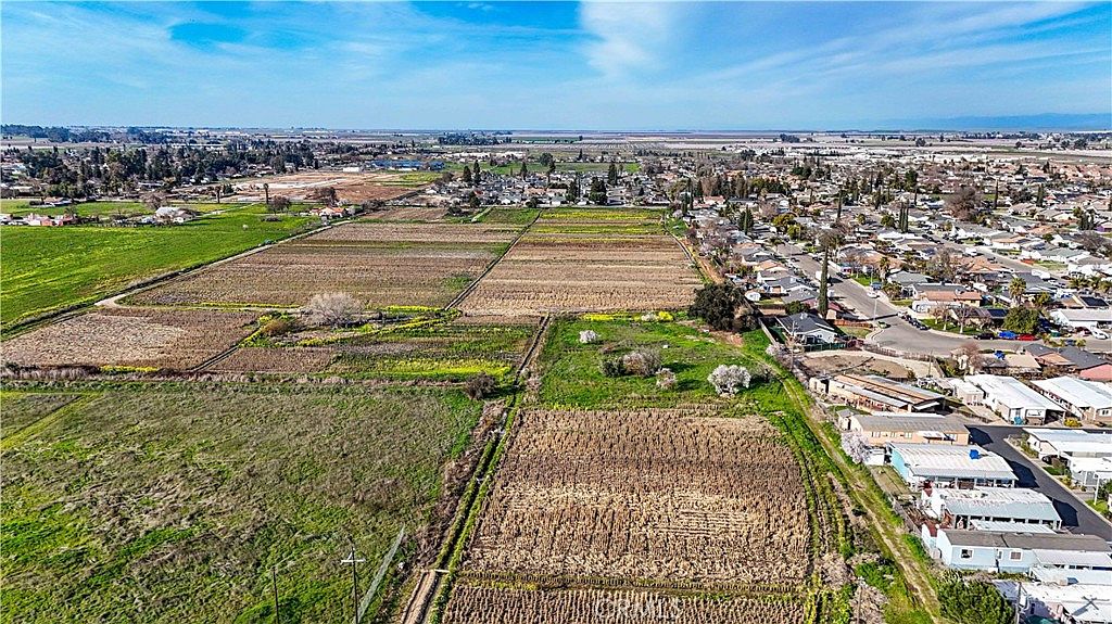 Ground-level view of the agricultural fields on the property