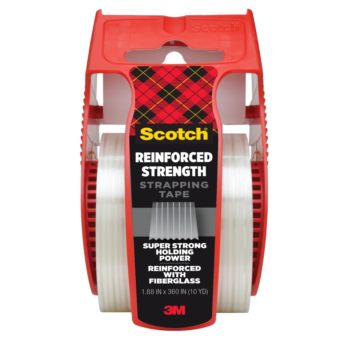 Scotch Reinforced Strength Strapping Tape, 1.88 in x 360 in, 1 Roll
