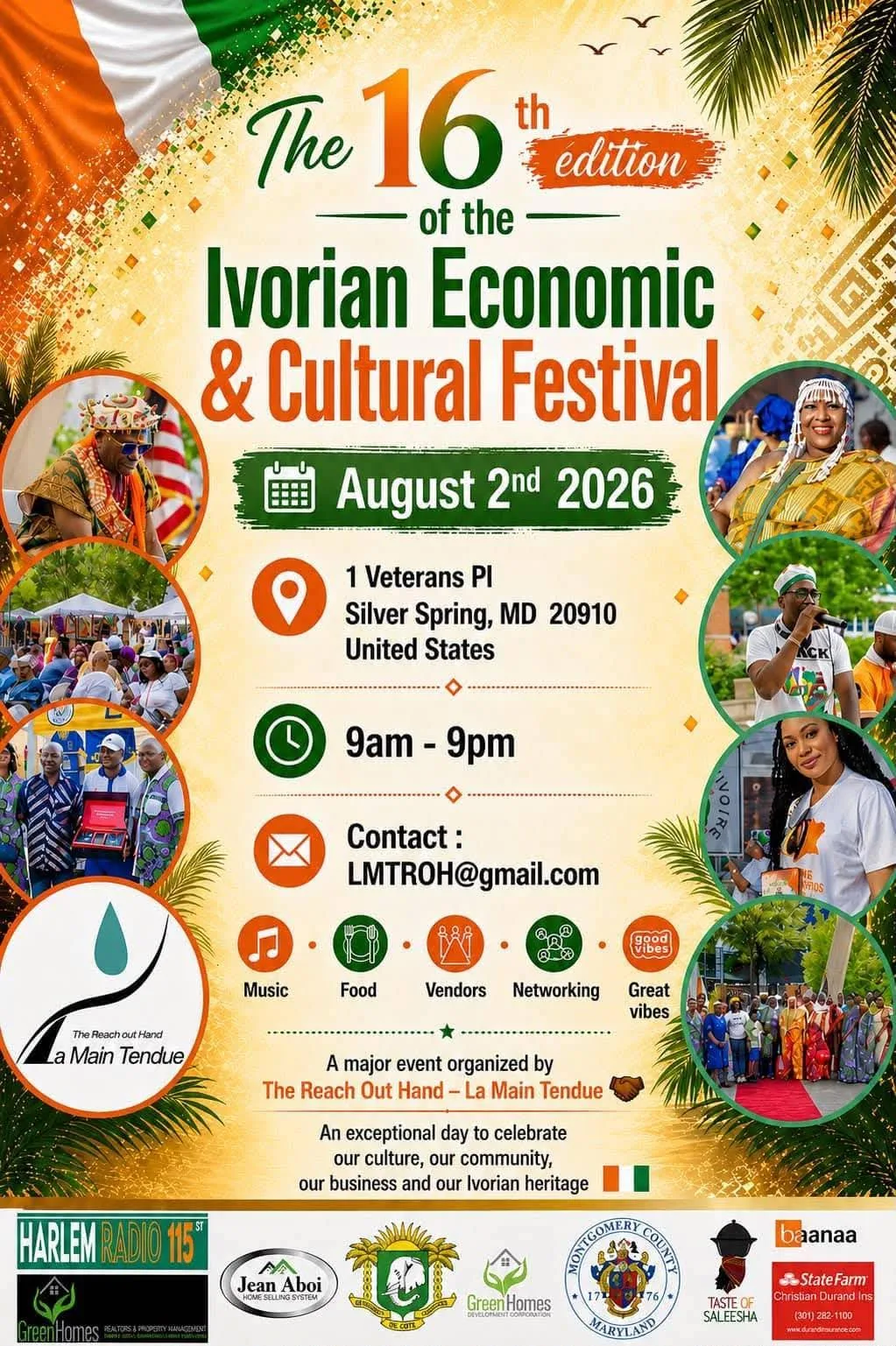 Ivorian Economic & Cultural Festival event poster with cultural artwork and celebration imagery
