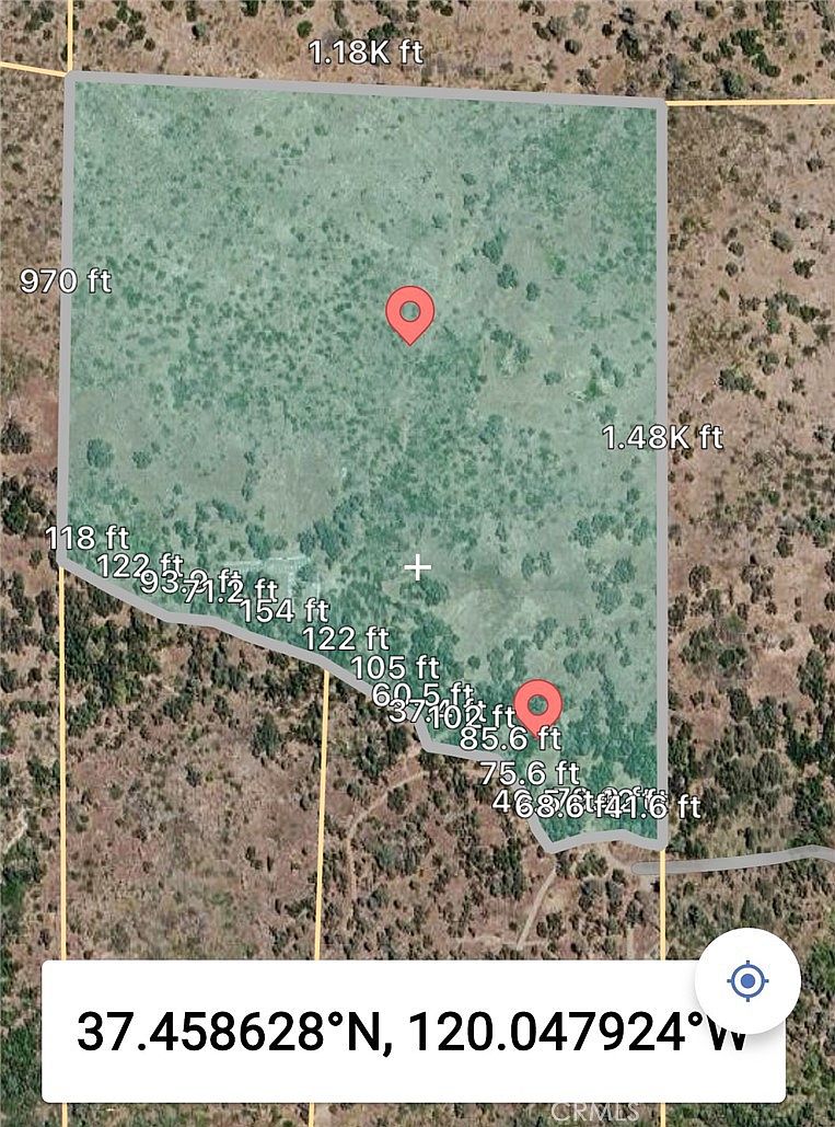 Final panoramic view of the 34.32-acre land for sale in Mariposa CA