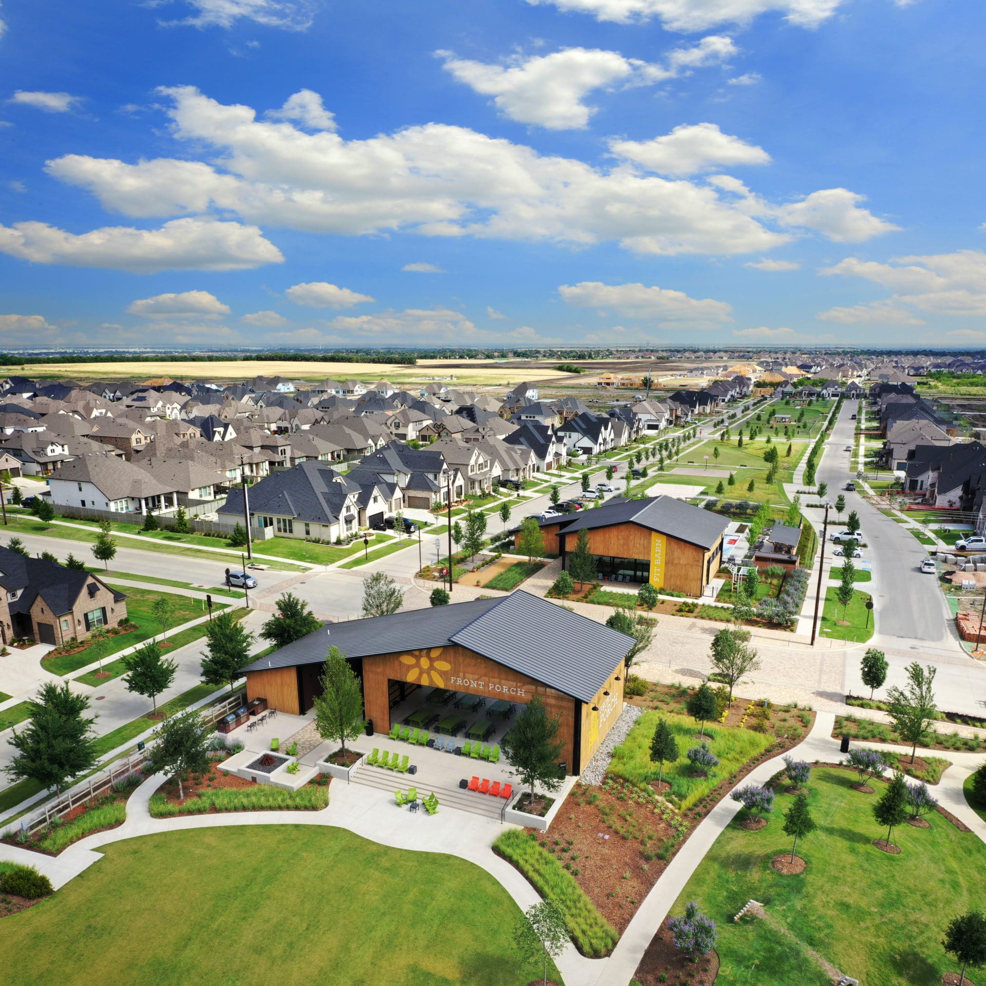 Scenic view of the Harvest master-planned community surroundings in Argyle, Texas