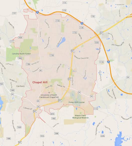 Chapel Hill NC geographic location map