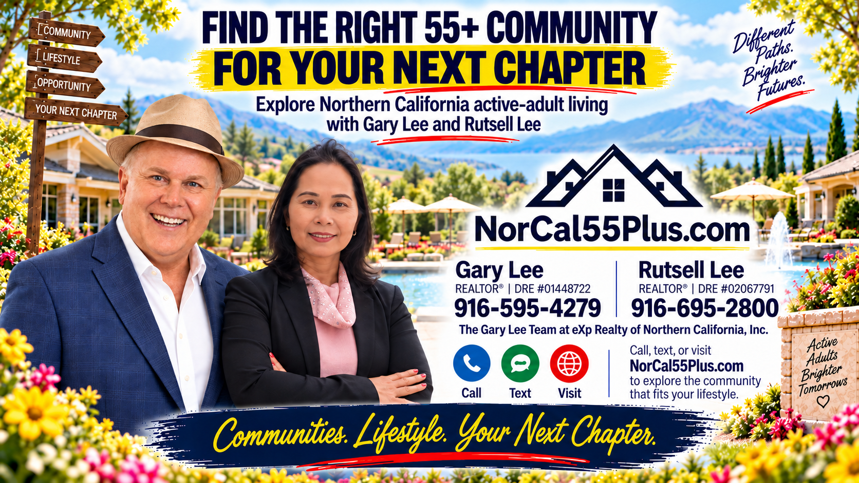 Video slide from Gary's myth-busting video opening the guide: common beliefs about 55+ communities, like that family cannot visit or that everyone must be 55, are often wrong