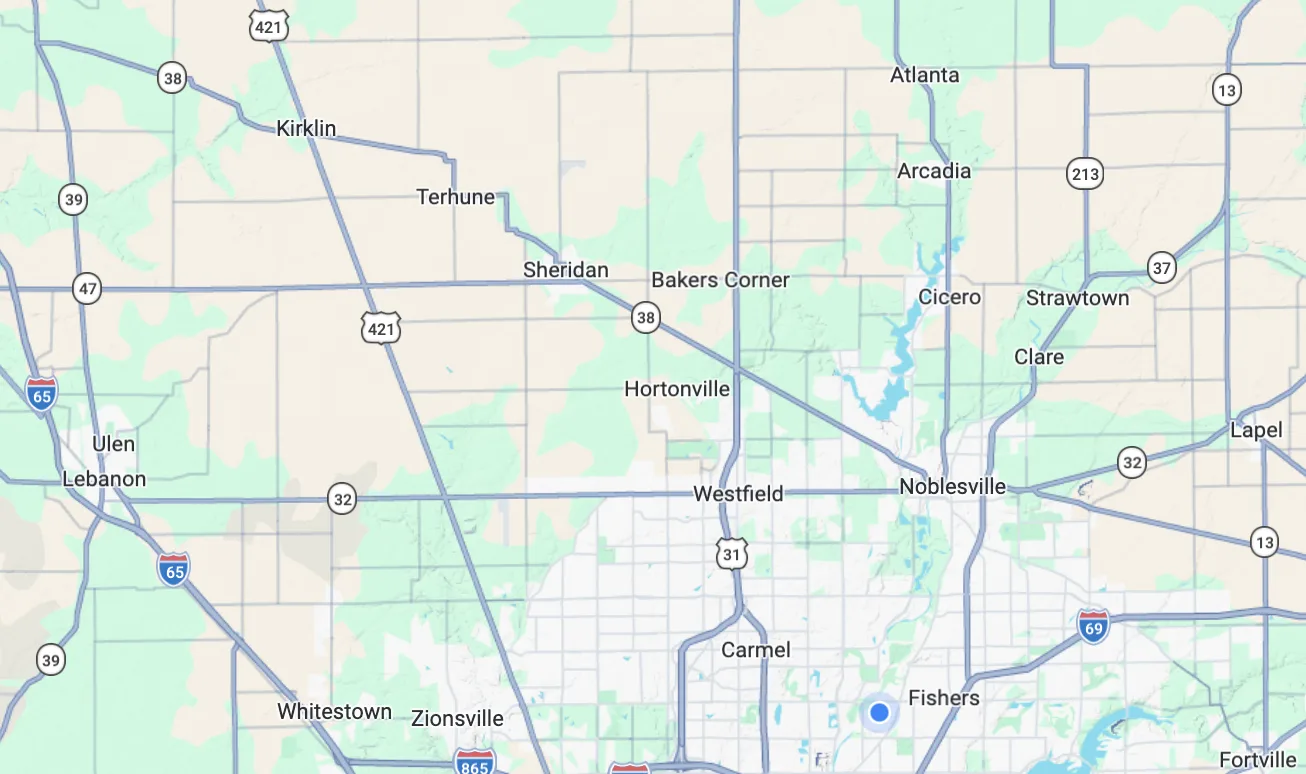 Hamilton County Indiana map showing communities and neighborhoods