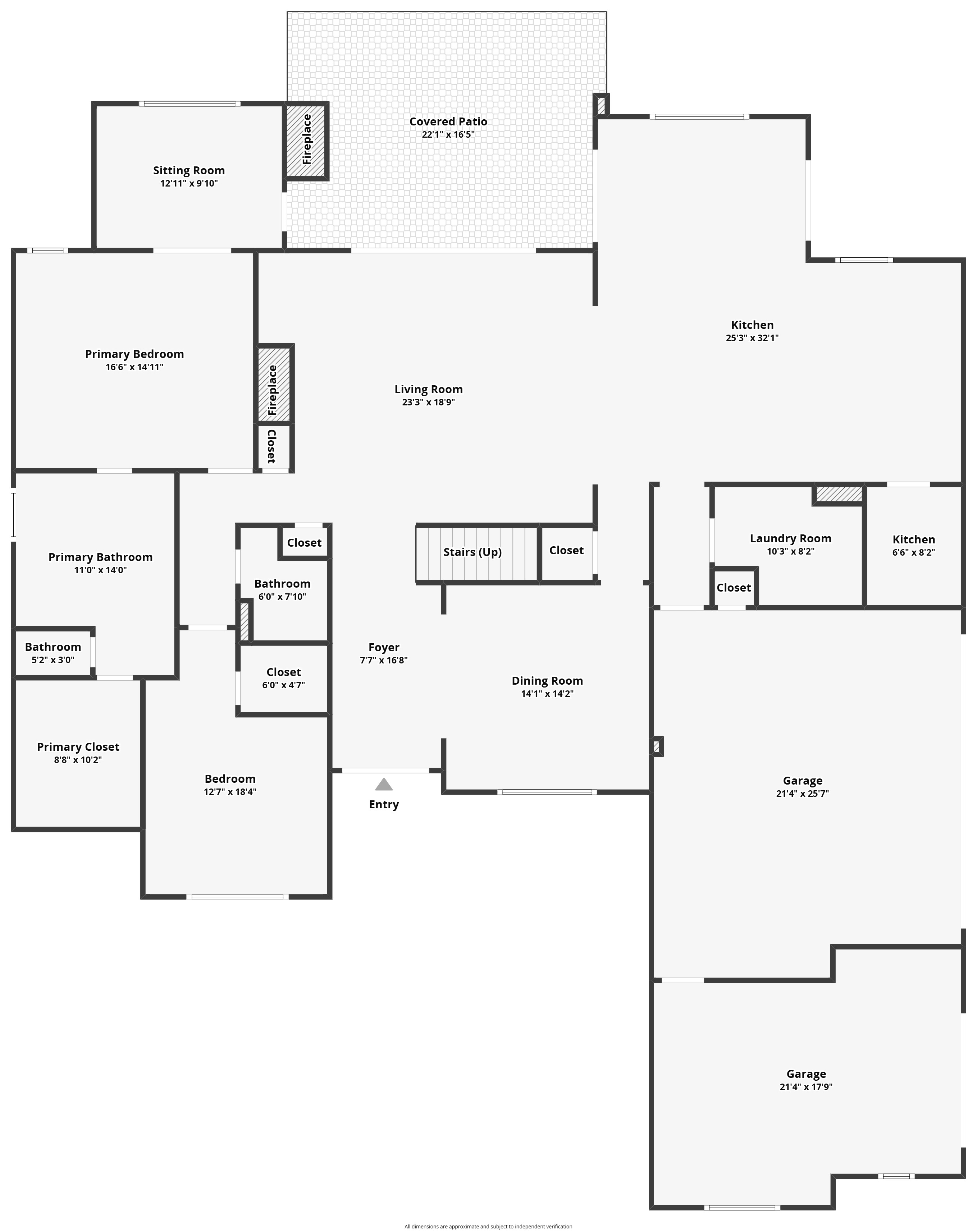 First floor plan of 1412 Falls Crest Dr