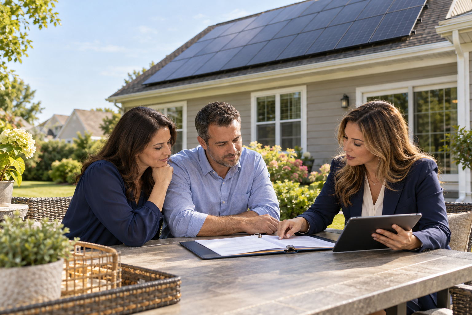 Solar panels on a New Jersey home, comparing owned vs. leased vs. PPA arrangements