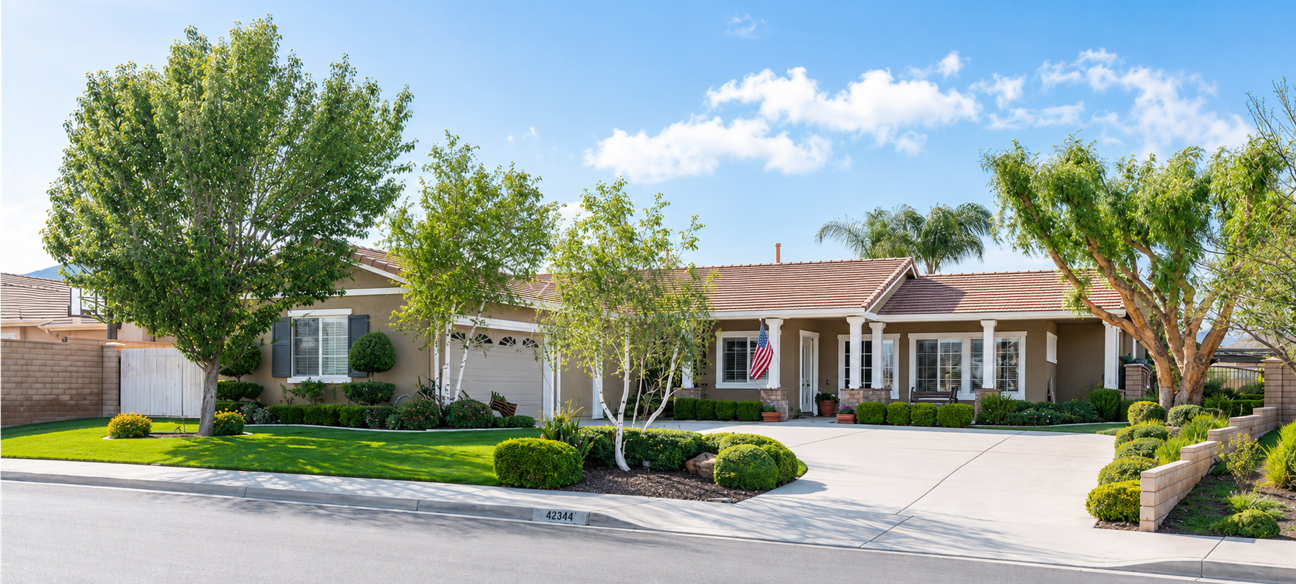 Single-story ranch-style home in Murrieta Ranchos with Craftsman architectural details and generous lot