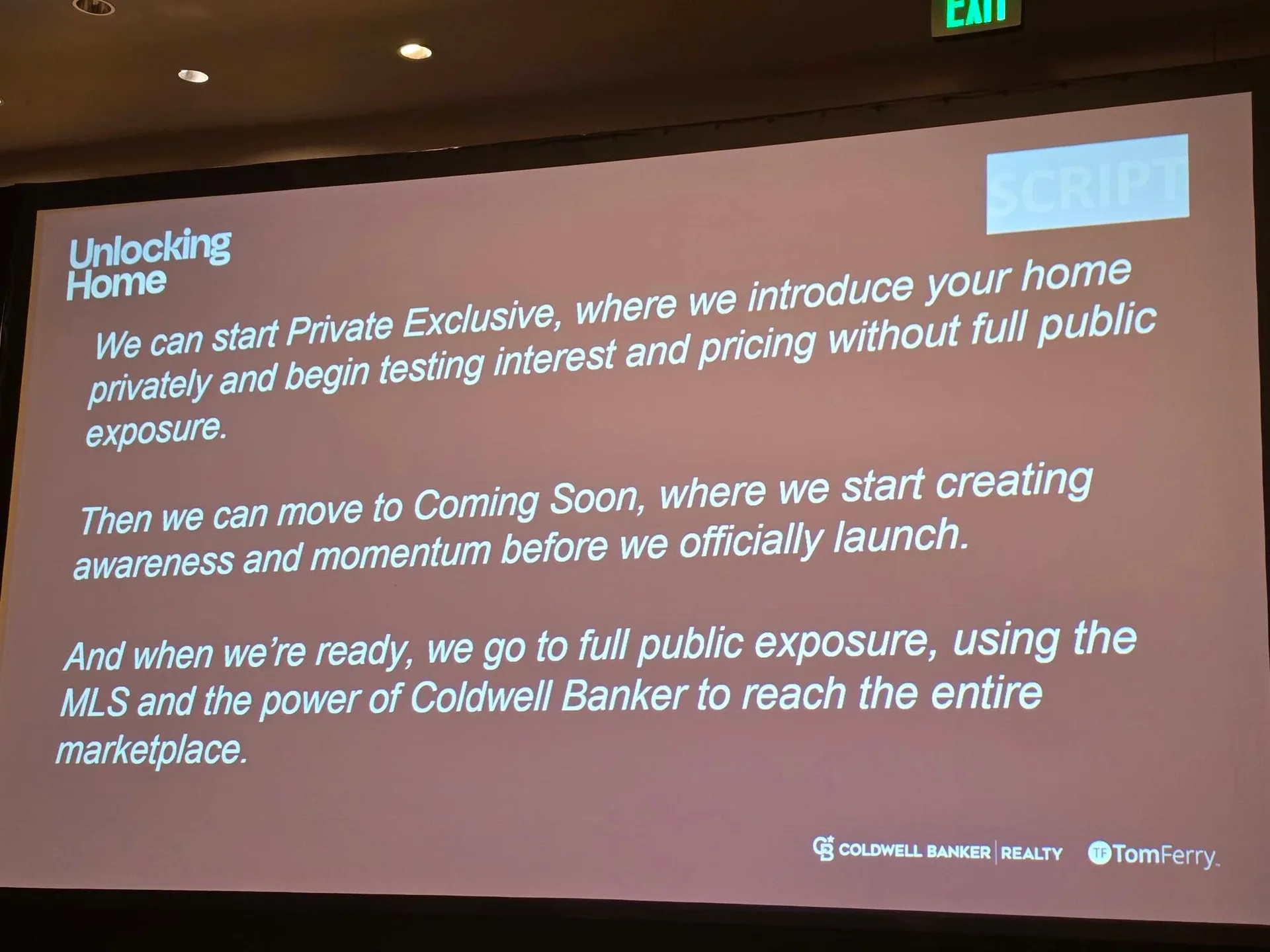 Photo from the Unlocking Home training with Coldwell Banker and Tom Ferry