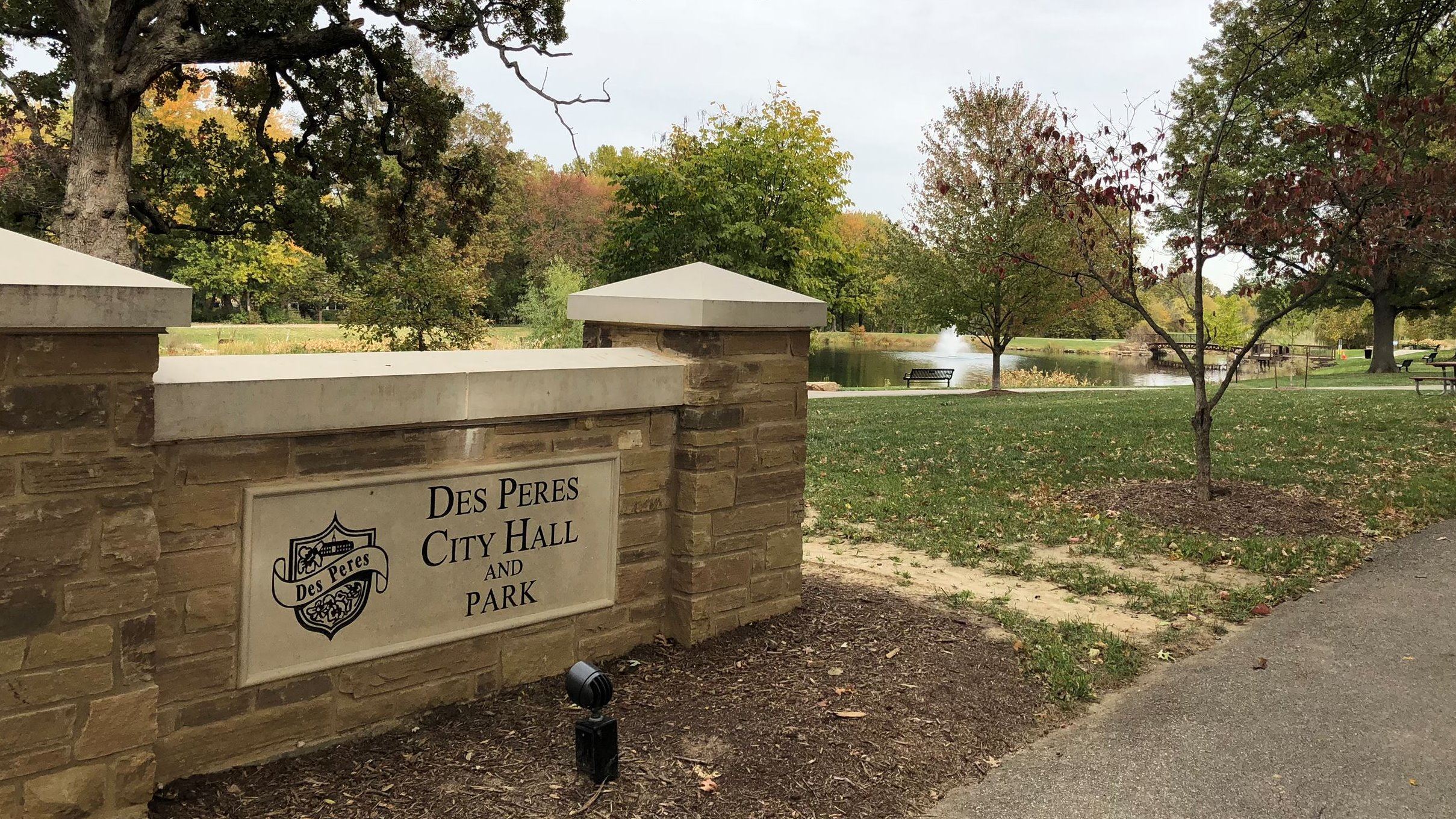 Leafy street with well-kept homes in Des Peres