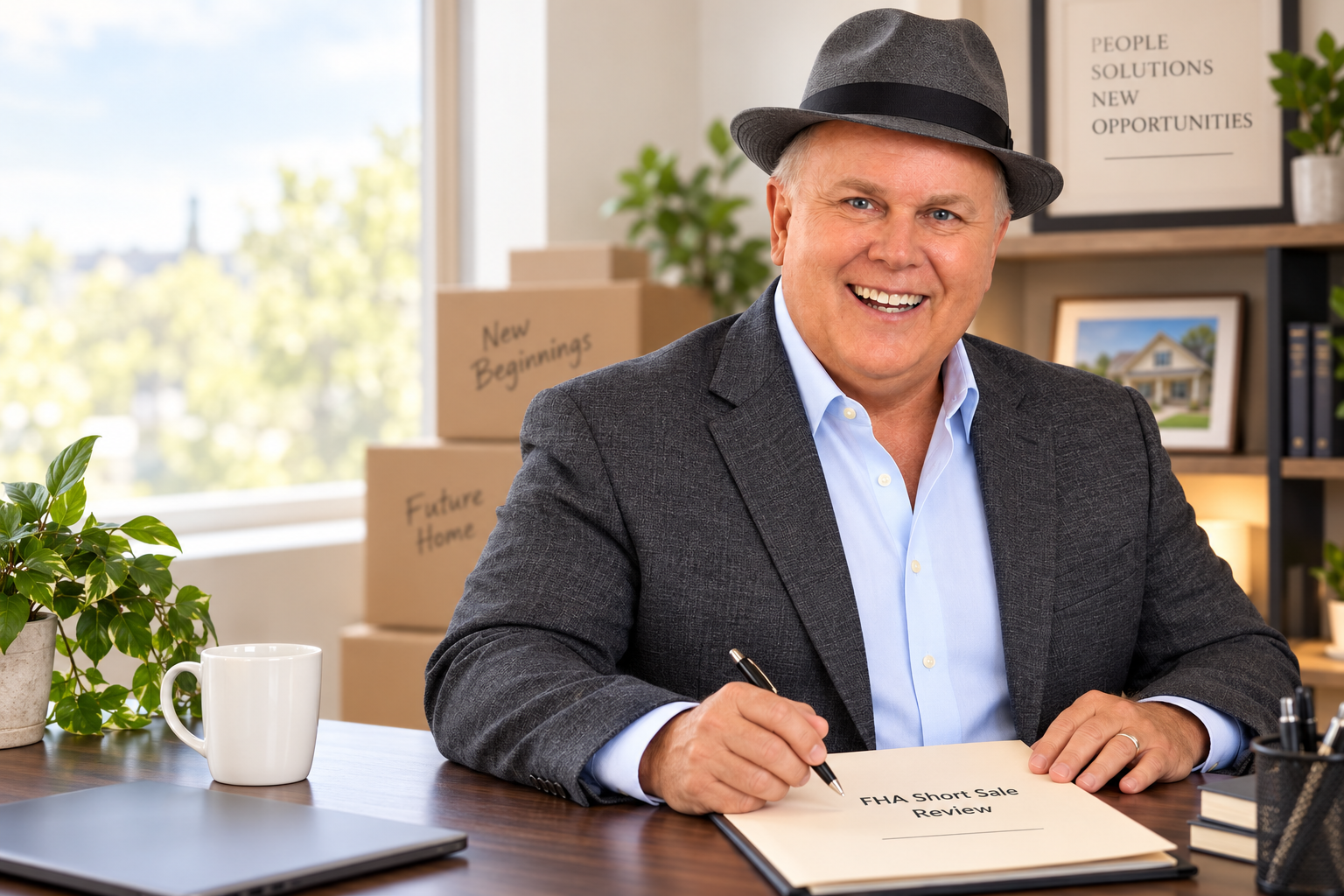 Gary Lee reviewing FHA short sale relocation assistance file