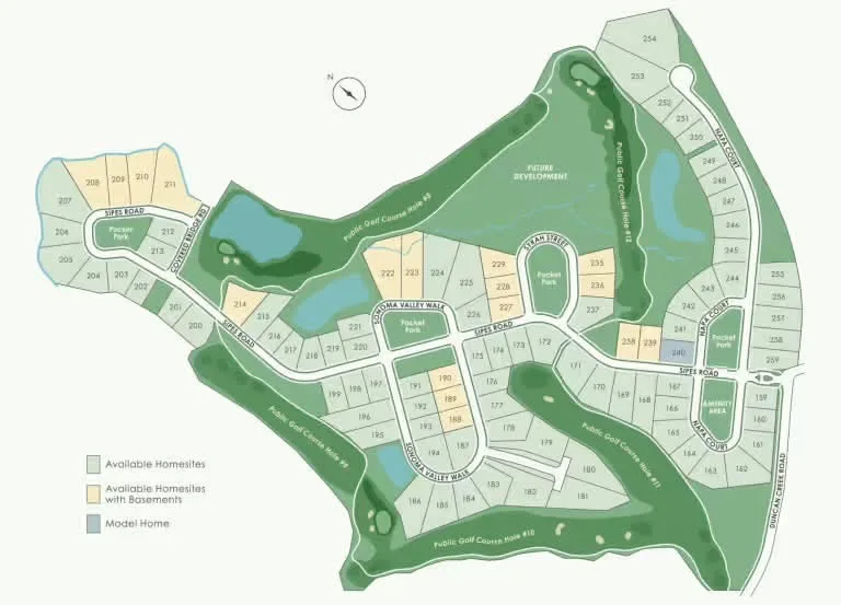 Site plan for Oakmere, the new gated John Wieland Homes community planned adjacent to Chateau Elan along the Woodlands Golf Course
