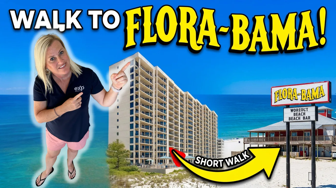 Andy Hollis's YouTube thumbnail for a tour of Phoenix X Unit 1512, a top-floor two-bedroom condo for sale in Orange Beach, Alabama