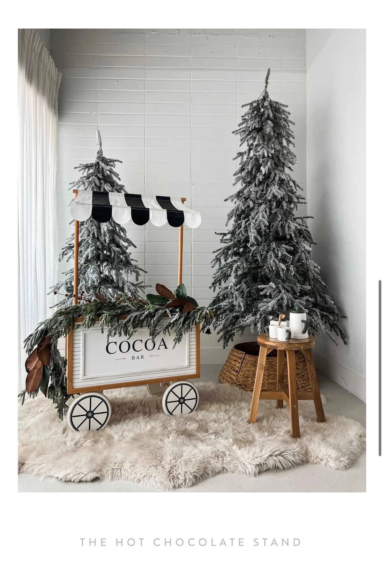 The Cocoa Bar holiday set at The Nook Studio with flocked trees