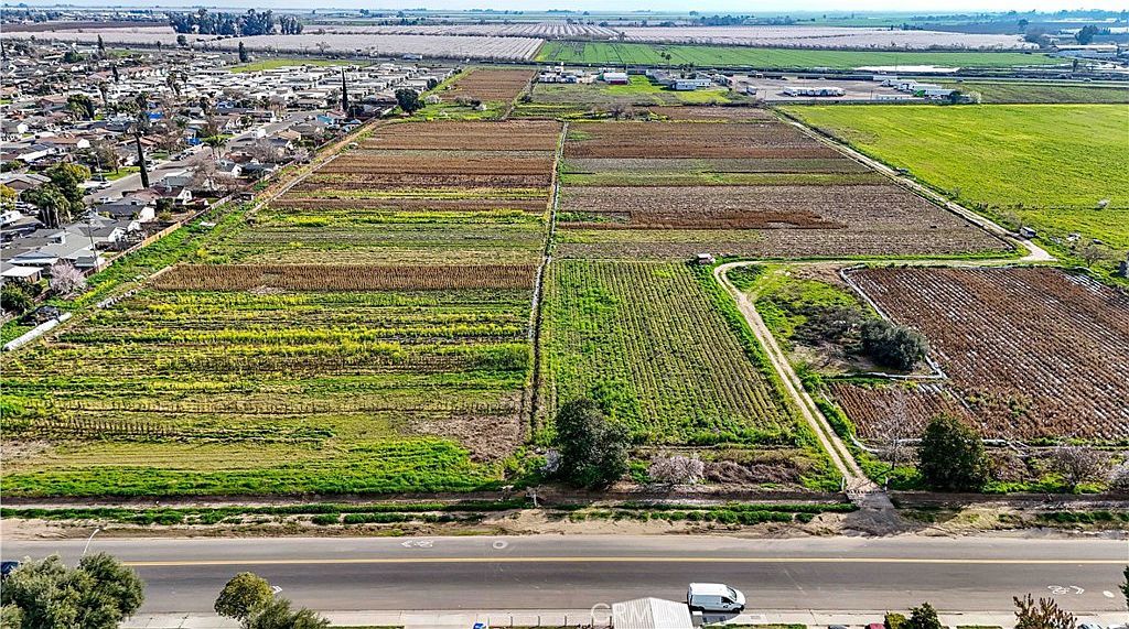 Aerial view showing the full extent of the 24.5-acre lot
