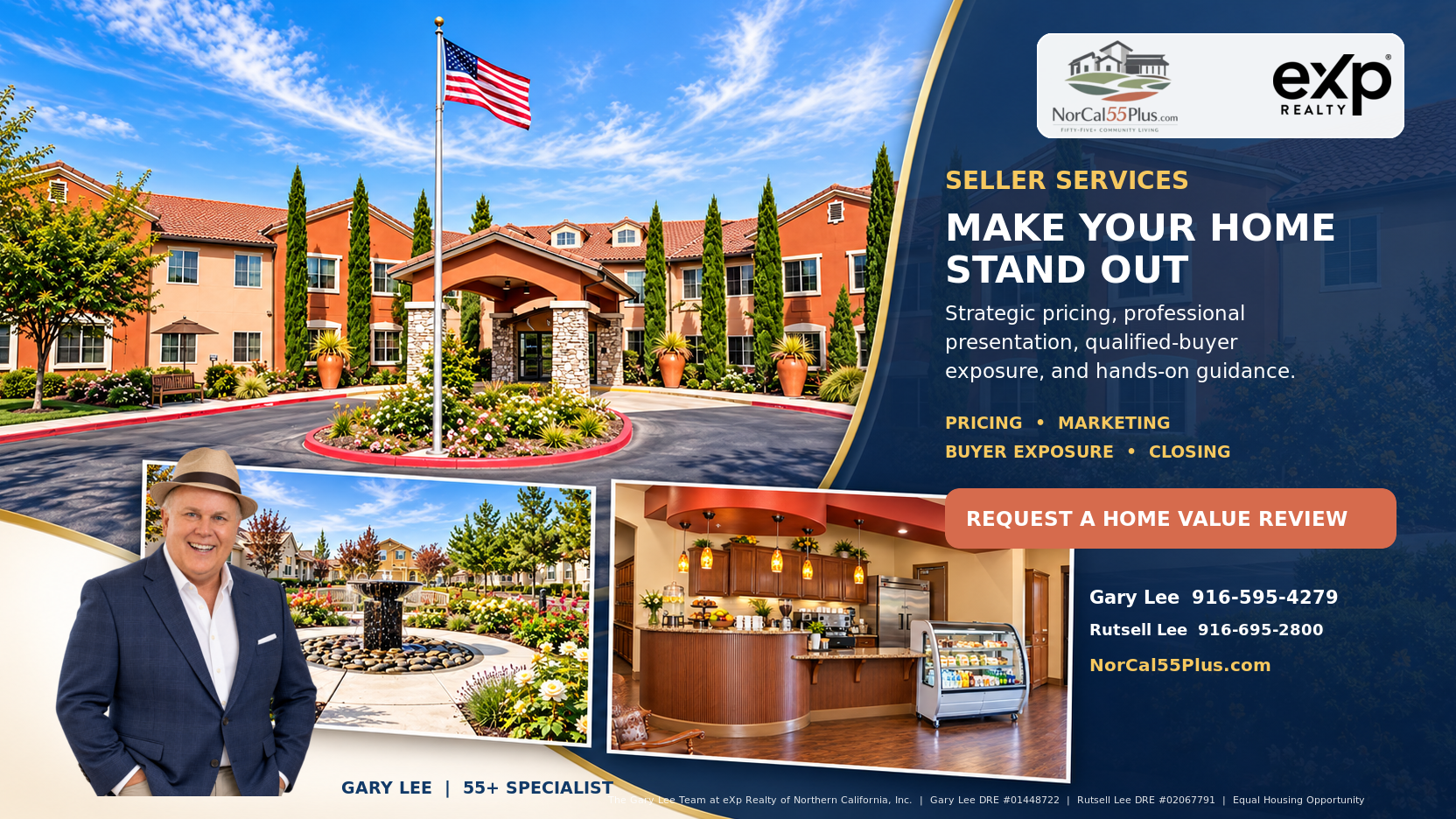 Sell your Eskaton Village Roseville home call-to-action graphic by Gary Lee
