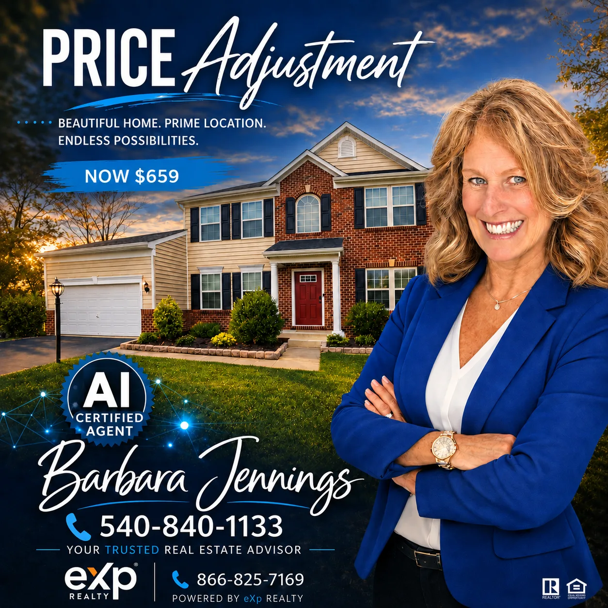 Brick-front colonial home at 11 Braewood Drive in Stafford VA's West Hampton Village community