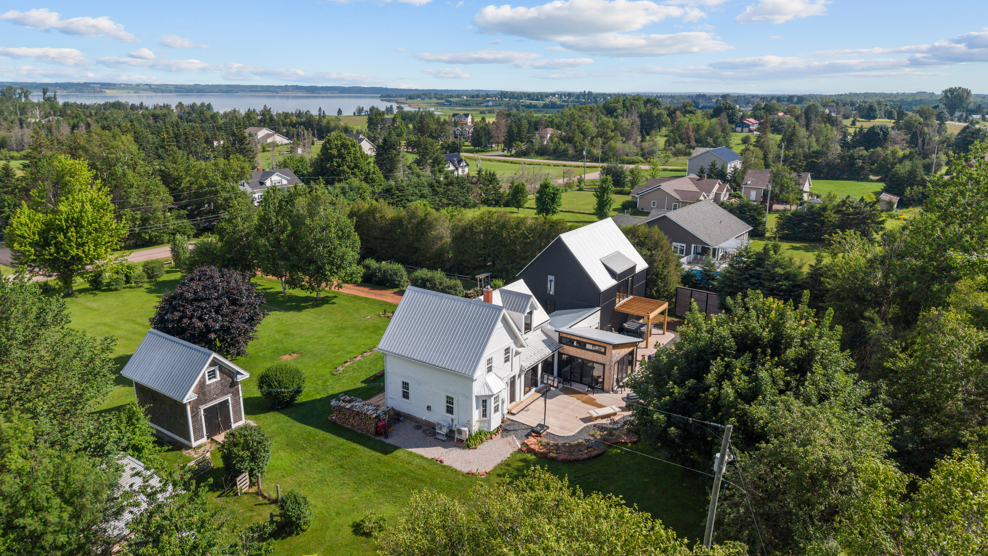 Scenic view of the Mermaid, PEI waterfront community along the Hillsborough River