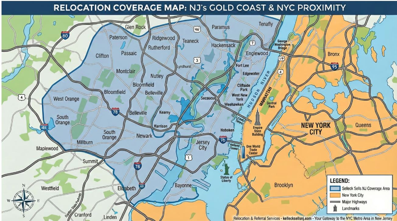 Selleck Sells NJ coverage area — serving the entire NYC metro corridor in Northern New Jersey