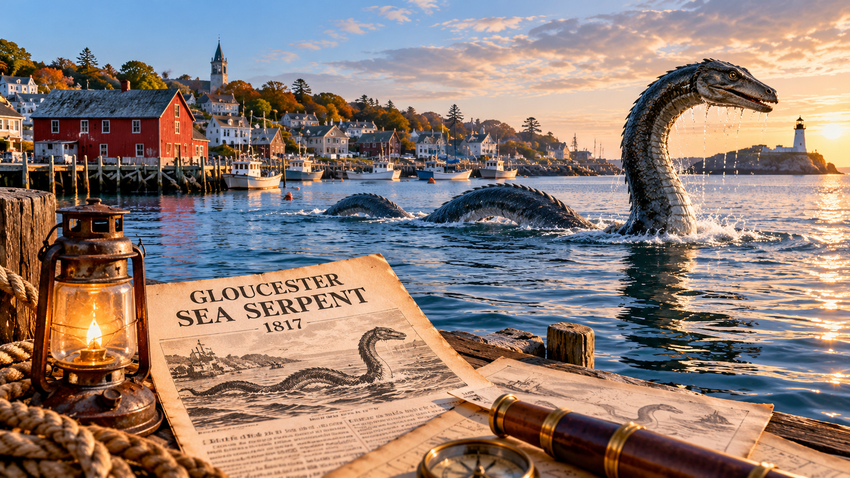 Gloucester Sea Serpent at Dawn artwork