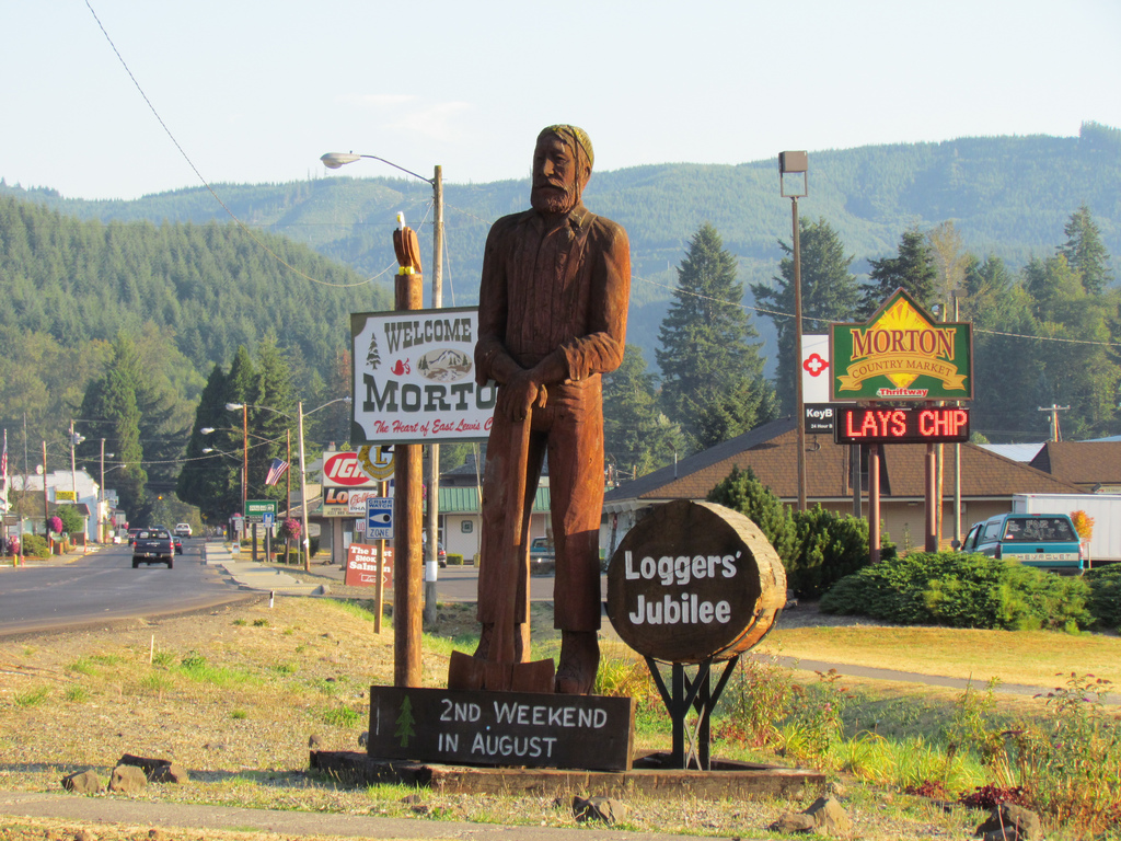 Photo of Morton, Washington taken by Dave Cosser showing the small mountain gateway town