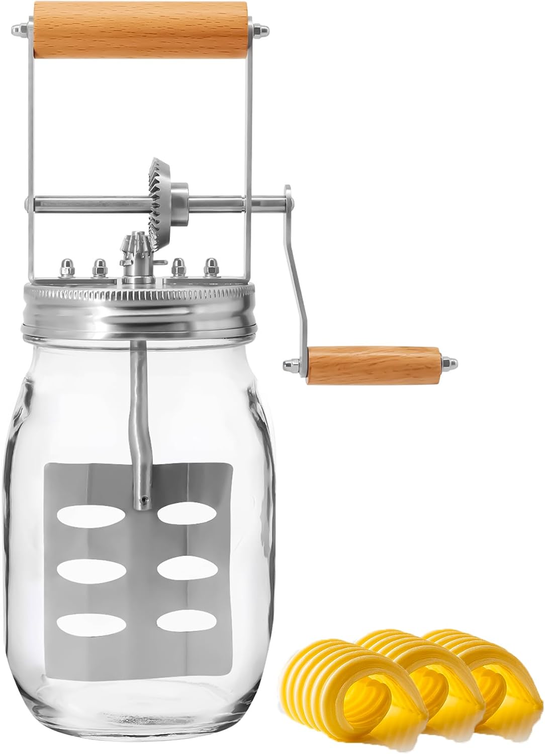 Premium Butter Churner, 32oz Glass Jar