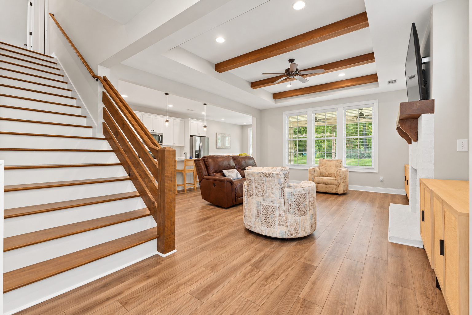 Bright modern farmhouse living space at 1537 Dartmouth Dr, Auburn AL